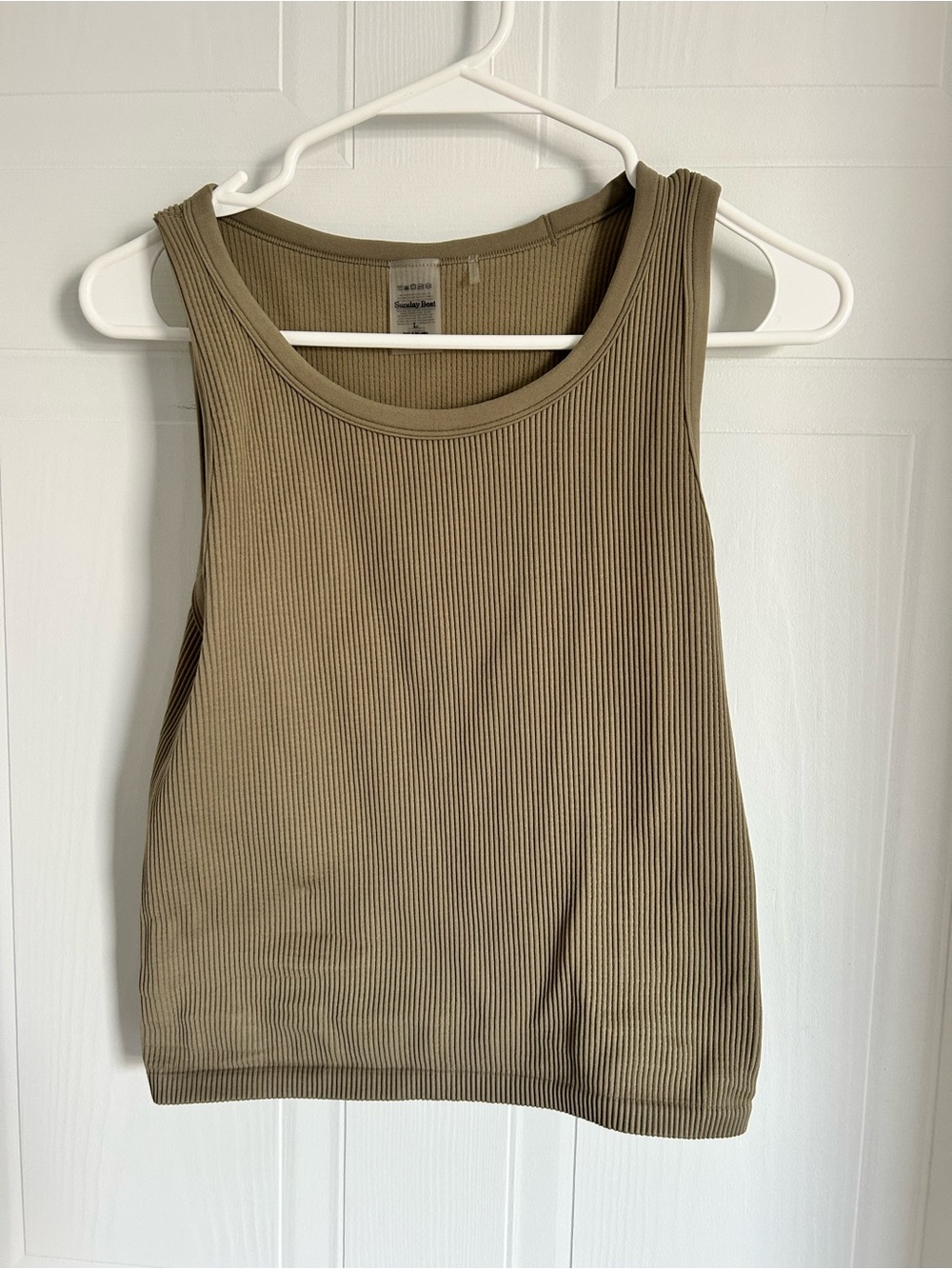 Sunday Best Olive Ribbed Tank Top